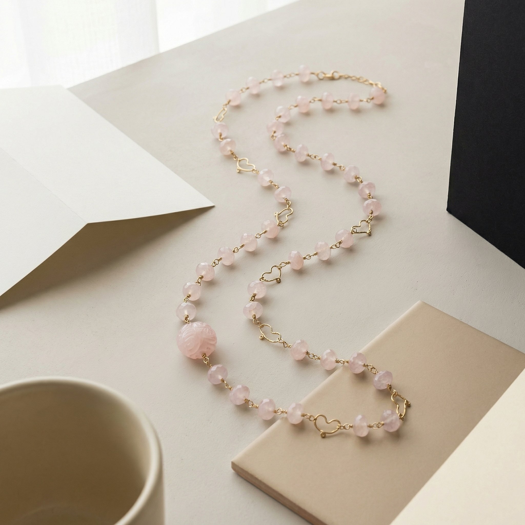 Rose Quartz Wire Wrapped Necklace